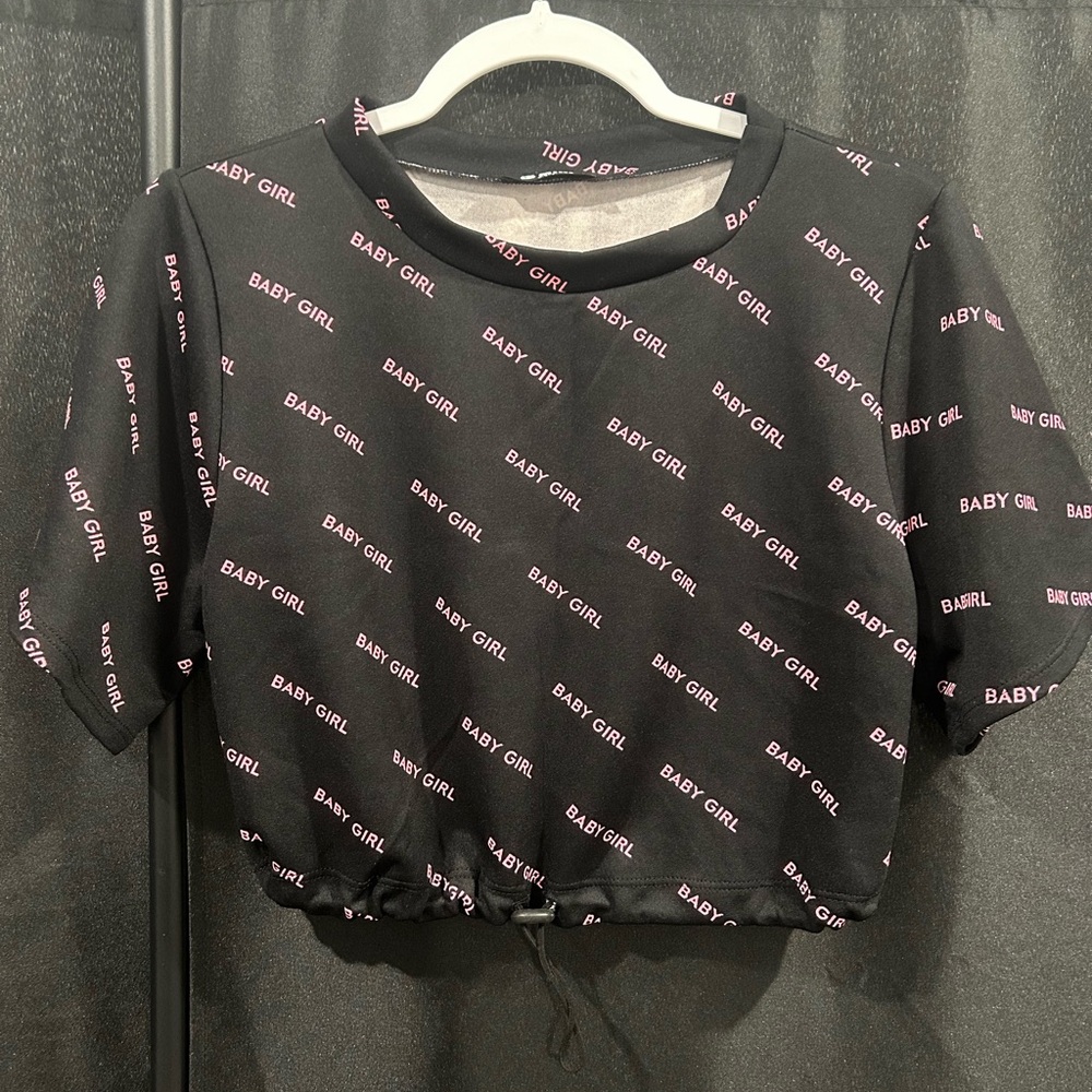 Black/Pink Crop Top